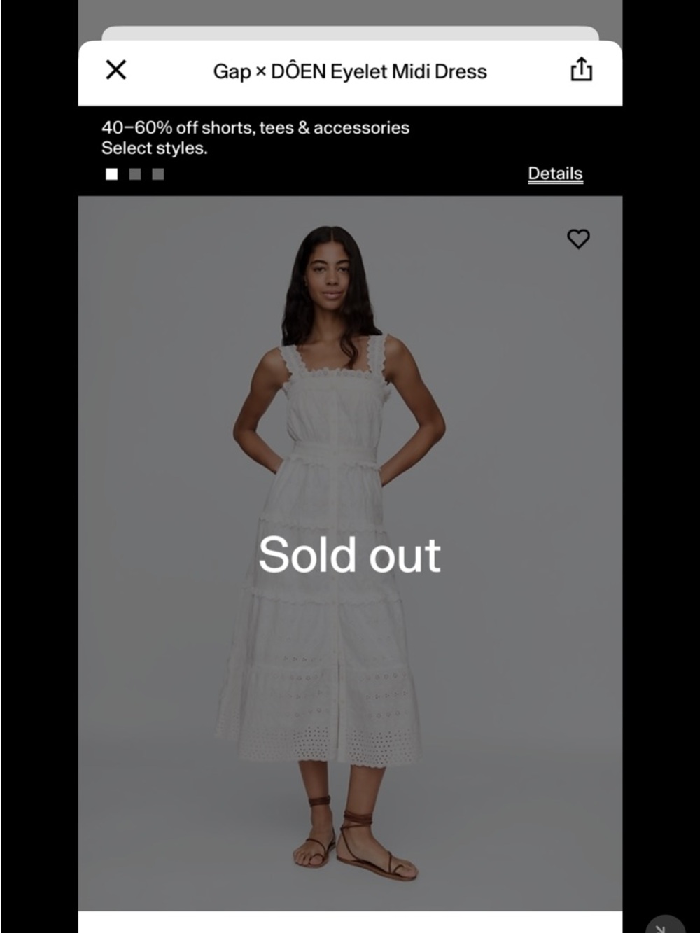 GAP White Eyelet Tiered Midi Dress